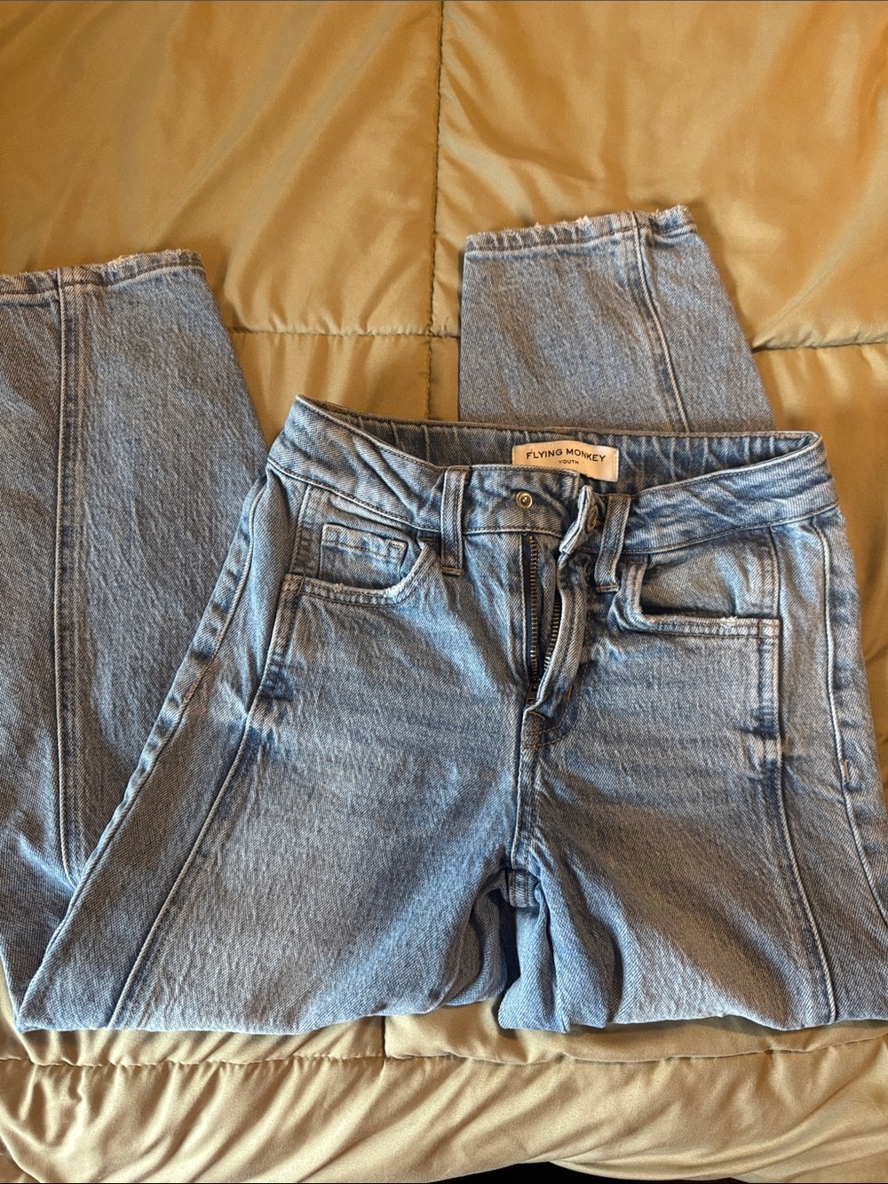 Flying Monkey Light Wash High-Rise Straight Jeans